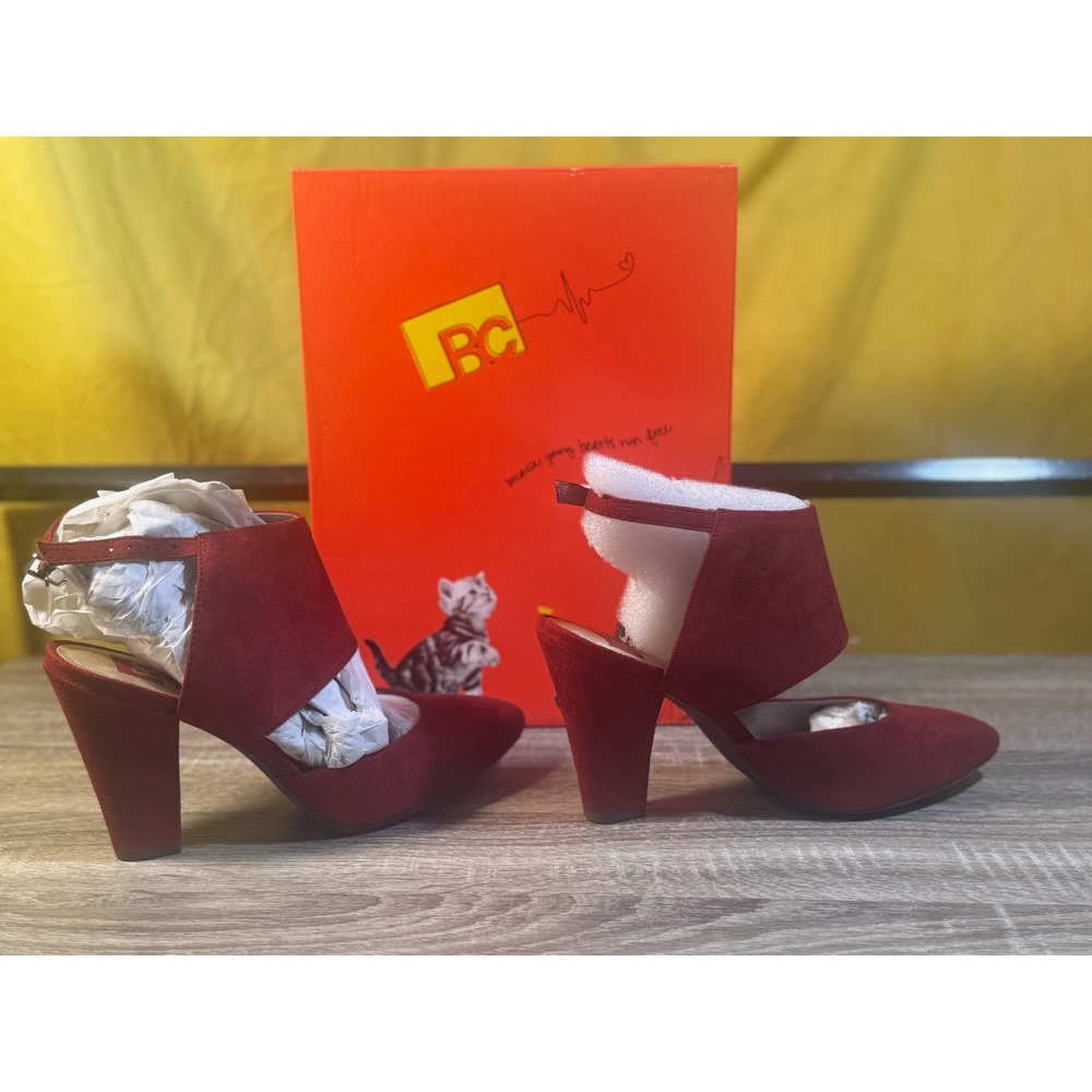 BC Footwear On The Sly Oxblood Red Pointed Toe Block Heel Pumps Size 9 NB05582 - Picture 3 of 6